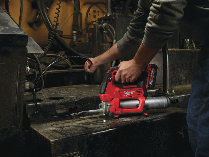 Milwaukee M18 High Torque Impact Wrench & Grease Gun Kit M18FPP2AI-502B, heavy-duty power tool set at Keans Claremorris