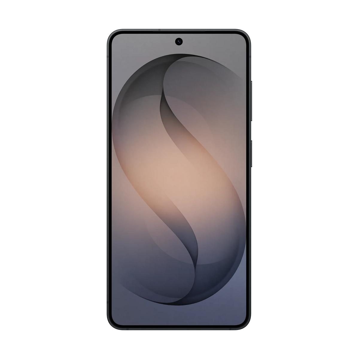 Samsung Galaxy S26 256Gb Black front view showing screen with centered punch-hole camera and abstract wallpaper.