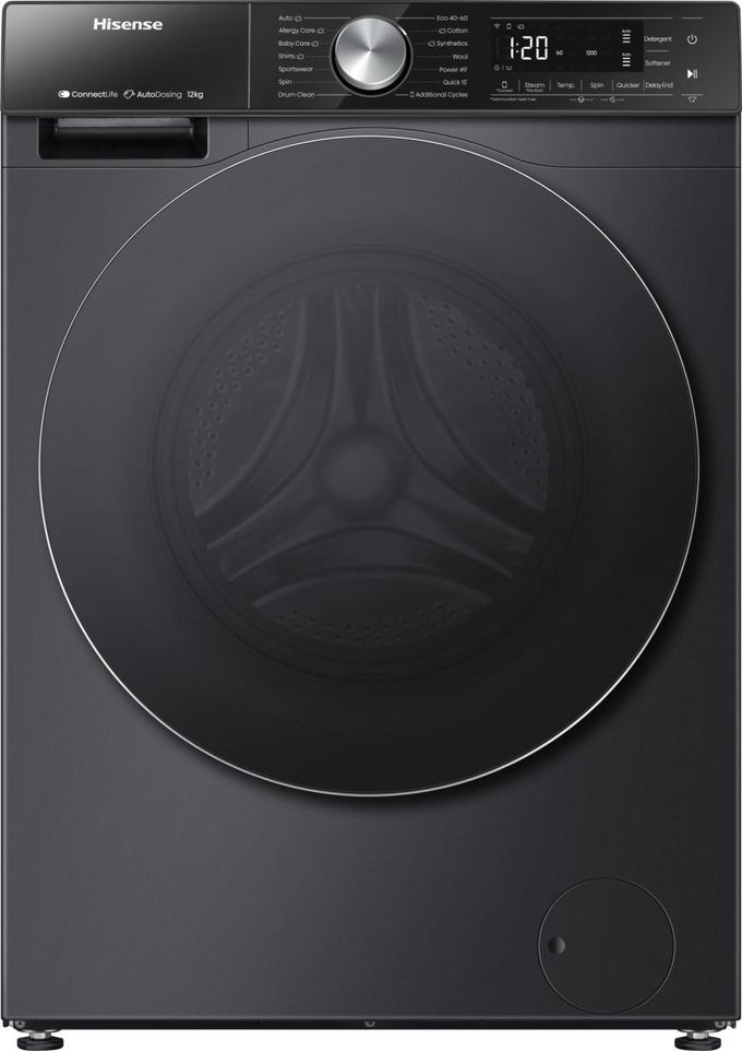 Hisense 12Kg Freestanding Washing Machine Black - Image 1