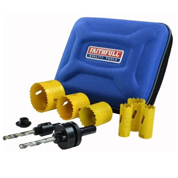 Faithfull 9 Pce Plumbers Holesaw Kit Xms25Holesaw | XMS18PLUMB9 - Image 1