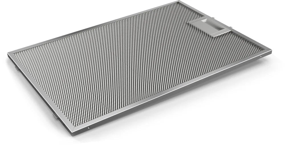 Stainless steel mesh filter panel for Neff N50 wall-mounted cooker hood, angled view on white background.