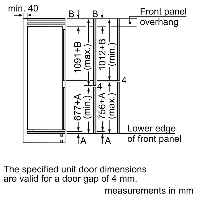 BOSCH Series 2 60/40 Built in Fridge Freezer Frost Free Sliding Hinge - Image 14