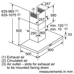 Neff N50, Wall-Mounted Cooker Hood | 90cm | Stainless Steel