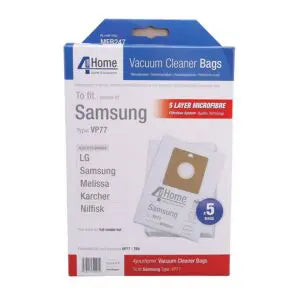 Samsung Microfibre Vacuum Bags for Nilfisk Bravo & Samsung VC, high-filtration, improved airflow, available at Kean’s