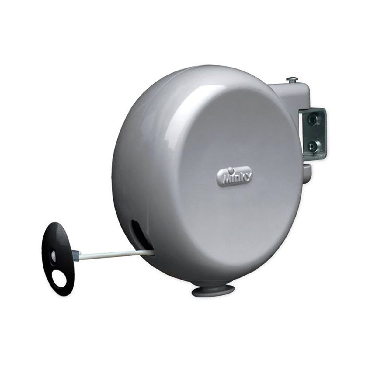 Minky 15m retractable clothes line with durable PVC-coated line, easy wall mounting, from Keans Claremorris.