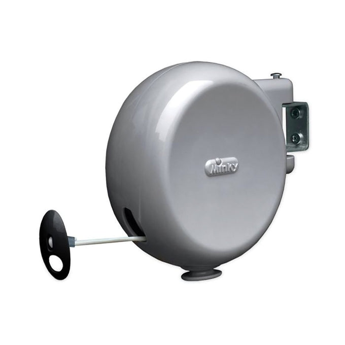 Minky 15m retractable clothes line with durable PVC-coated line, easy wall mounting, from Keans Claremorris.