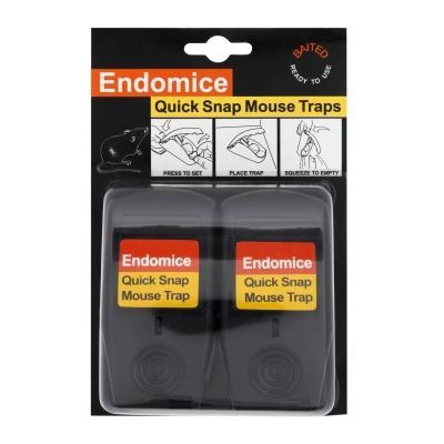 Endomice Quick-Snap Mouse Trap 2-pack, pre-baited plastic traps for mice, ready to use - Keans Claremorris