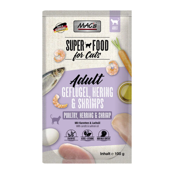 Macs Cat Pouch Herring & Shrimp 100G Keans Claremorris