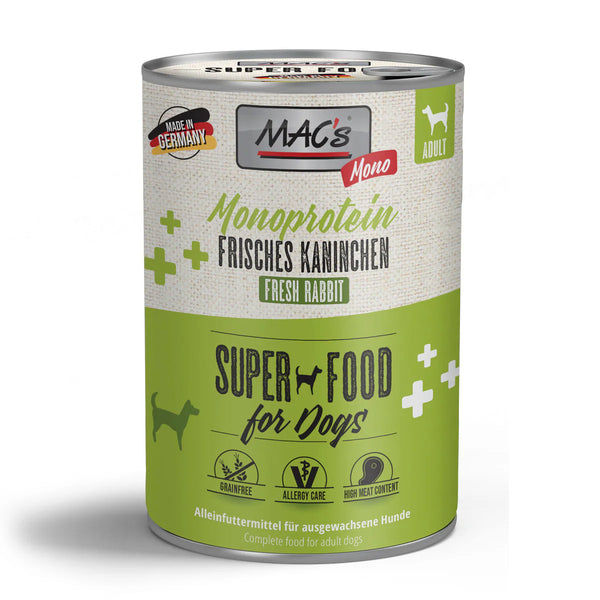 Macs Mono Sensitive Dog Food - Rabbit 400G Tin Keans Claremorris