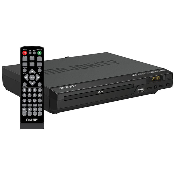 Majority Multi-region DVD player with USB playback, remote control, HDMI & RCA ready – available at Keans Claremorris.