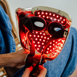 Beautifly Aura Gold LED Light Therapy Anti-Aging Mask for skin rejuvenation, available at Keans Claremorris.