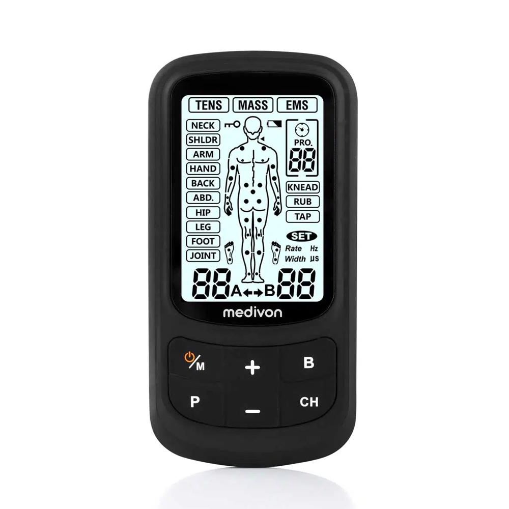 Medivon OdinFlex EMS Device Black with 60 TENS & EMS programs, dual channels, pain relief, muscle recovery – Kean’s
