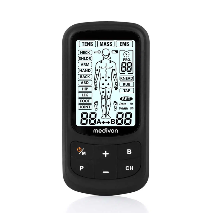 Medivon OdinFlex EMS Device Black with 60 TENS & EMS programs, dual channels, pain relief, muscle recovery – Kean’s