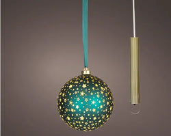 Micro LED Glass Ball – Emerald with Warm White Lights (19cm) Keans Claremorris