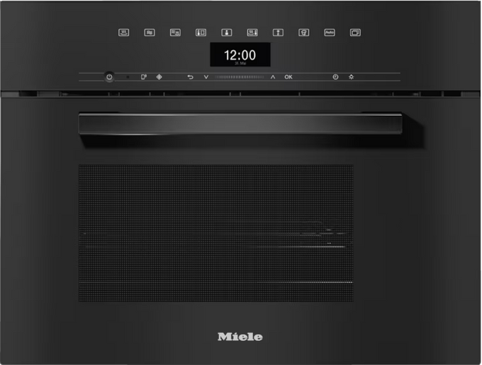 Miele DGM 7440 VitroLine 40L Steam Microwave Oven, Obsidian Black Keans Claremorris