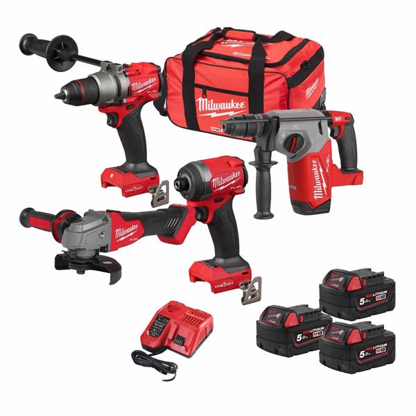 Milwaukee 18V FUEL One-Key 4-Piece Tool Kit 3x5.0Ah| M18ONEPP4A3-503B Keans Claremorris