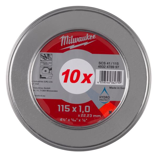 Milwaukee Thin Metal 115mm Cutting Discs PRO+ 10pc, fast cutting, low dust, for stainless and steel - Keans Claremorris