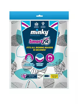 Minky Smart Fit Ironing Board Cover with thick felt backing, elastic edge, machine washable, fits up to 125x45 cm – Keans