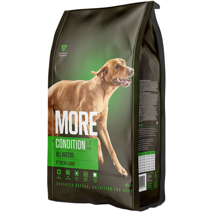 More Dog Food Adult Lamb 2kg - high meat content, supports skin, joints, digestion & dental health | Keans Claremorris