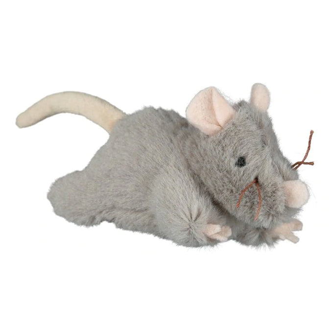 Plush 15cm mouse toy with catnip and sound, stimulates playful behavior – Keans Claremorris pet toy.