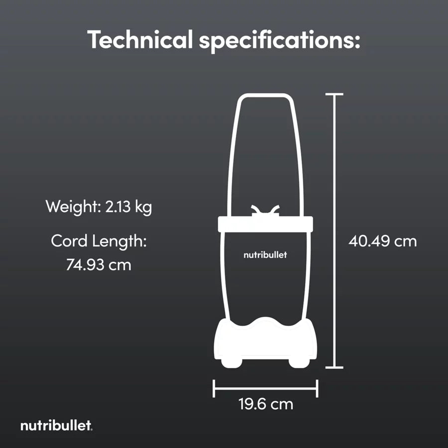 Nutribullet 900w blender with McLaren design, black and red, showing base and blending cup