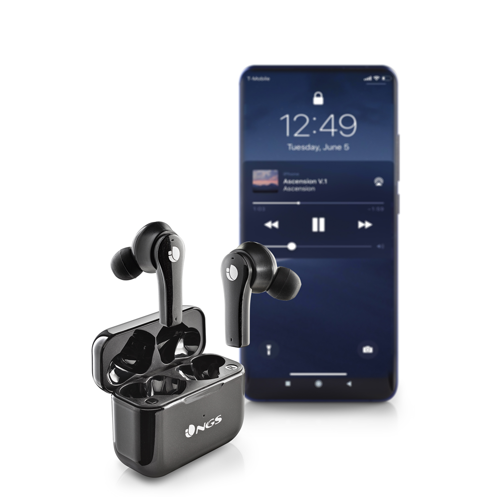 Ngs Artica 24Hr TWS Bluetooth 5.1 Black wireless earbuds with long battery life - Keans Claremorris