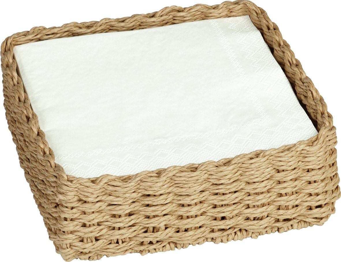 Paper Napkin Holder Nature, handwoven seagrass, eco-friendly, rustic design, fits lunch napkins – Keans Claremorris