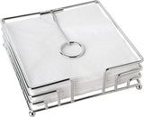 Metal silver metal napkin holder for lunch napkins, compact and modern design by Keans Claremorris.