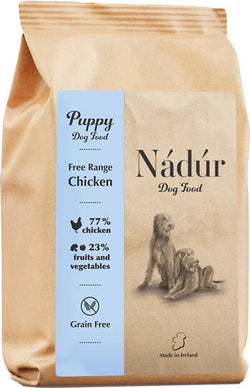 Nadur Dog Food Chicken Puppy 2kg, grain-free, 77% chicken, natural Irish ingredients, no artificial additives – Keans