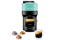 Nespresso Vertuo Pop Aqua Mint coffee machine with Centrifusion tech, adjustable cup stand, one-touch brewing – Keans