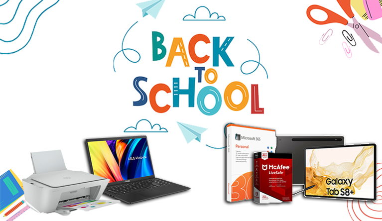 Back to school laptops, Back to school accessories, Back to college laptops, Back to school printers
