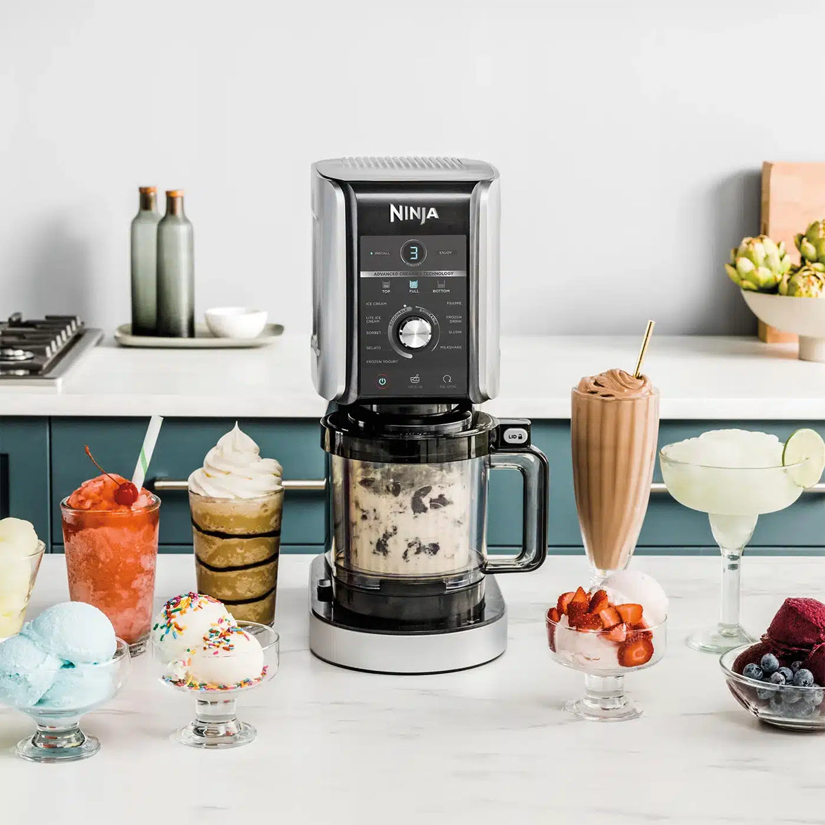 Ninja CREAMi Deluxe 10-in-1 Ice Cream and Frozen Drink Maker NC501UK - versatile frozen treat maker at Keans Claremorris