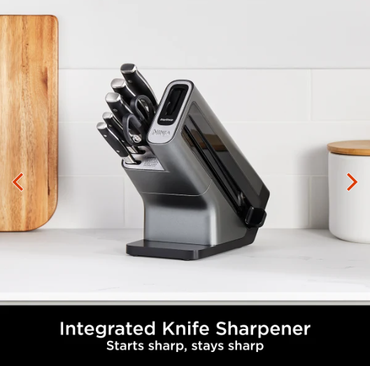 Ninja Foodi StaySharp 6-piece knife block with integrated sharpener, durable kitchen cutlery set | Keans Claremorris