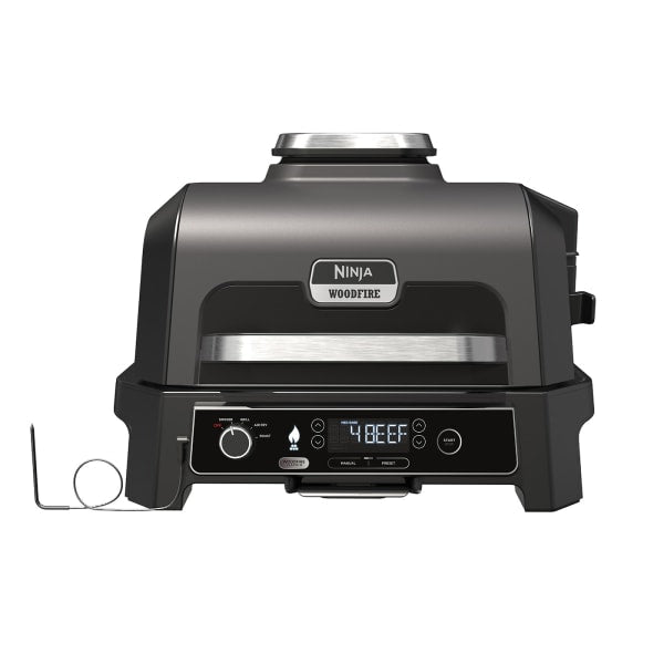 Ninja Woodfire Pro XL Electric BBQ Grill & Smoker, large capacity, built-in probe, woodfire flavor, Kean’s Claremorris. –