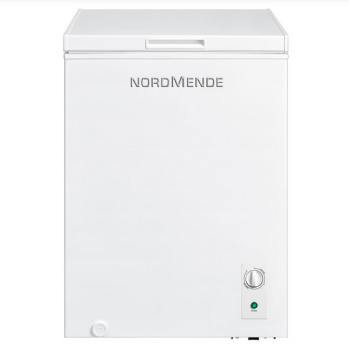 Nordmende 99L White Chest Freezer CF992WH with adjustable thermostat, removable basket, water drain plug – Keans Claremorris