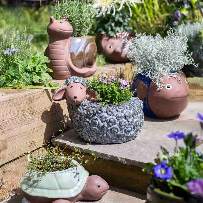 Glazed Lamb Planter - Image 2