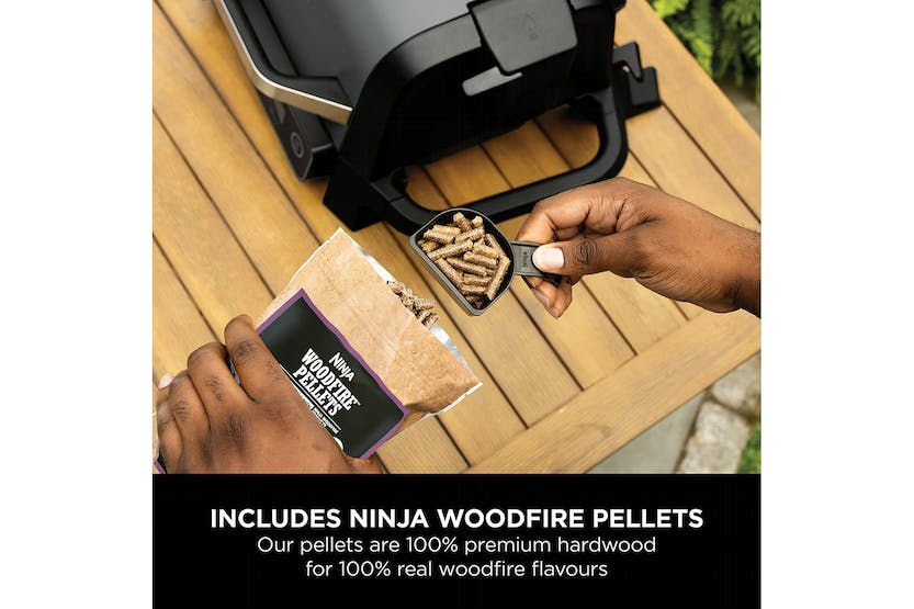 Ninja Woodfire Outdoor Electric BBQ Grill & Smoker OG701UK in Grey & Black, available at Keans Claremorris
