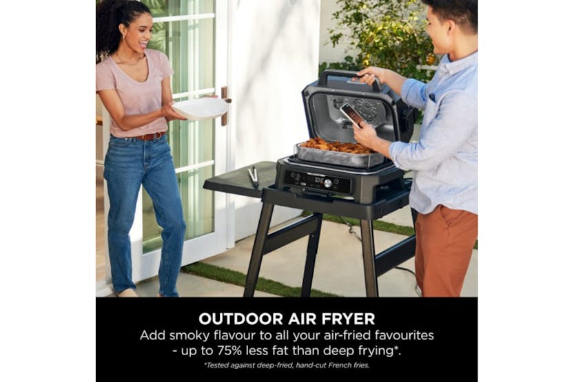 Ninja Woodfire Pro Connect XL Electric BBQ Grill & Smoker in Blue/Black, smart cooking, Keans Claremorris