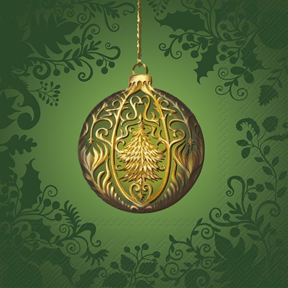 Opulent Christmas Ornament Green Lunch Napkins Keans Claremorris