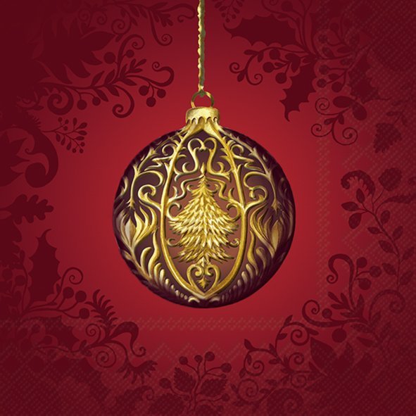 Opulent Christmas Ornament Red Lunch Napkins Keans Claremorris