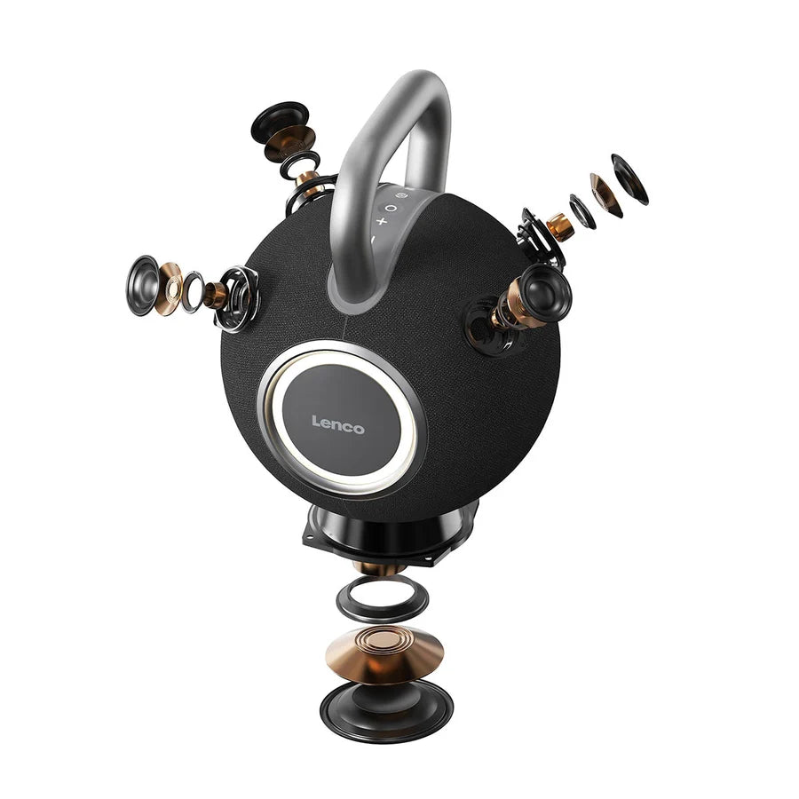 LENCO 360° Bluetooth speaker with Auracast - Black | ORBITA-360BK - Image 7