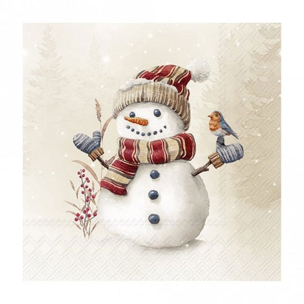 Oscar The Snowman Cream Lunch Napkins Keans Claremorris
