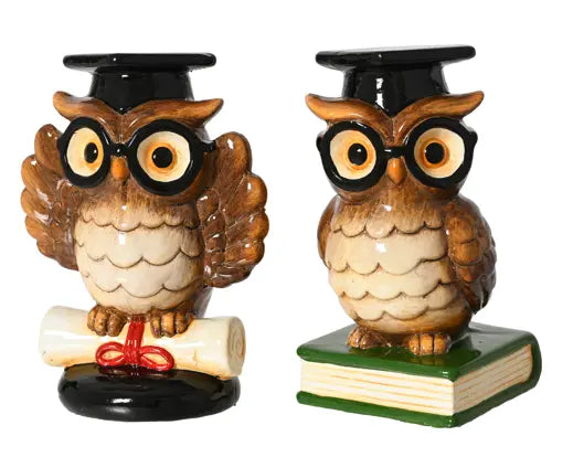 Owl Terracotta Book 2Ass Brown L.8.5cm x W.12.5cm x H.17.5cm Keans Claremorris