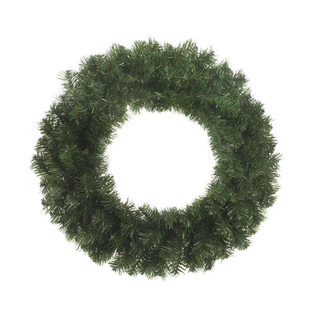 Luxury Green Wreath 60cm with dense, deep green artificial pine branches on a white background.