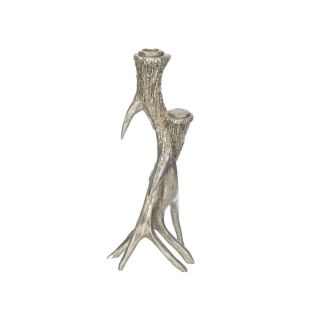 31cm Antique Silver Antler Candle Holder 25490 - Image 1