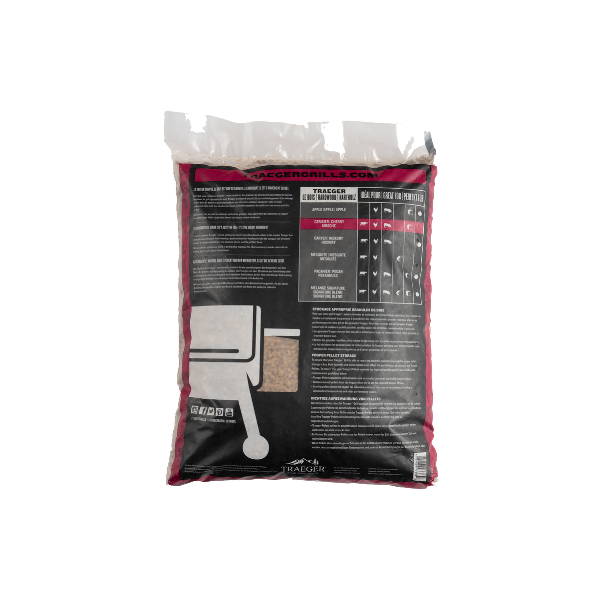Traeger Cherry Wood Pellets 9kg bag for smoking and grilling - Keans Claremorris