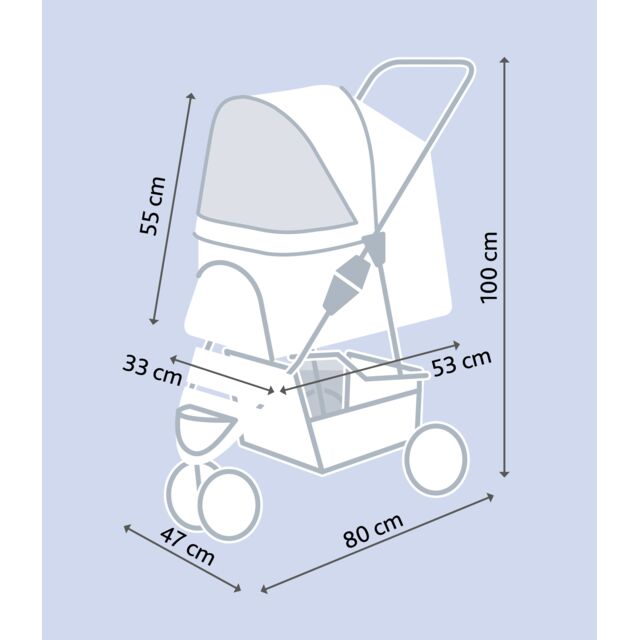 Pet Buggy Stroller for pets with mesh windows and storage basket – comfortable and durable | Keans Claremorris