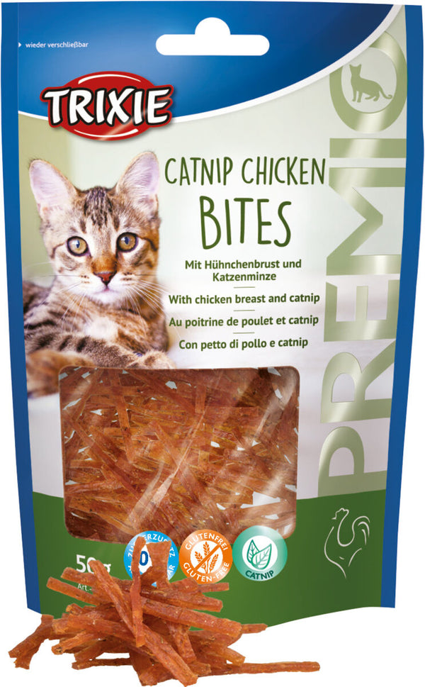 Premio Catnip Chicken Bites with 75% chicken breast, catnip, resealable bag – Keans Claremorris pet treats