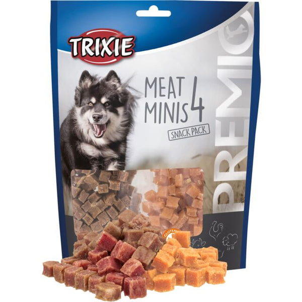 Trixie Premio 4 Meat Minis dog treats with chicken, duck, beef & lamb, 89% meat, 4x100g - Keans Claremorris