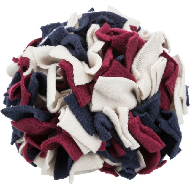 Dog Activity Sniffing Ball with tassels for slow feeding and play, 15cm polyester toy by Keans Claremorris